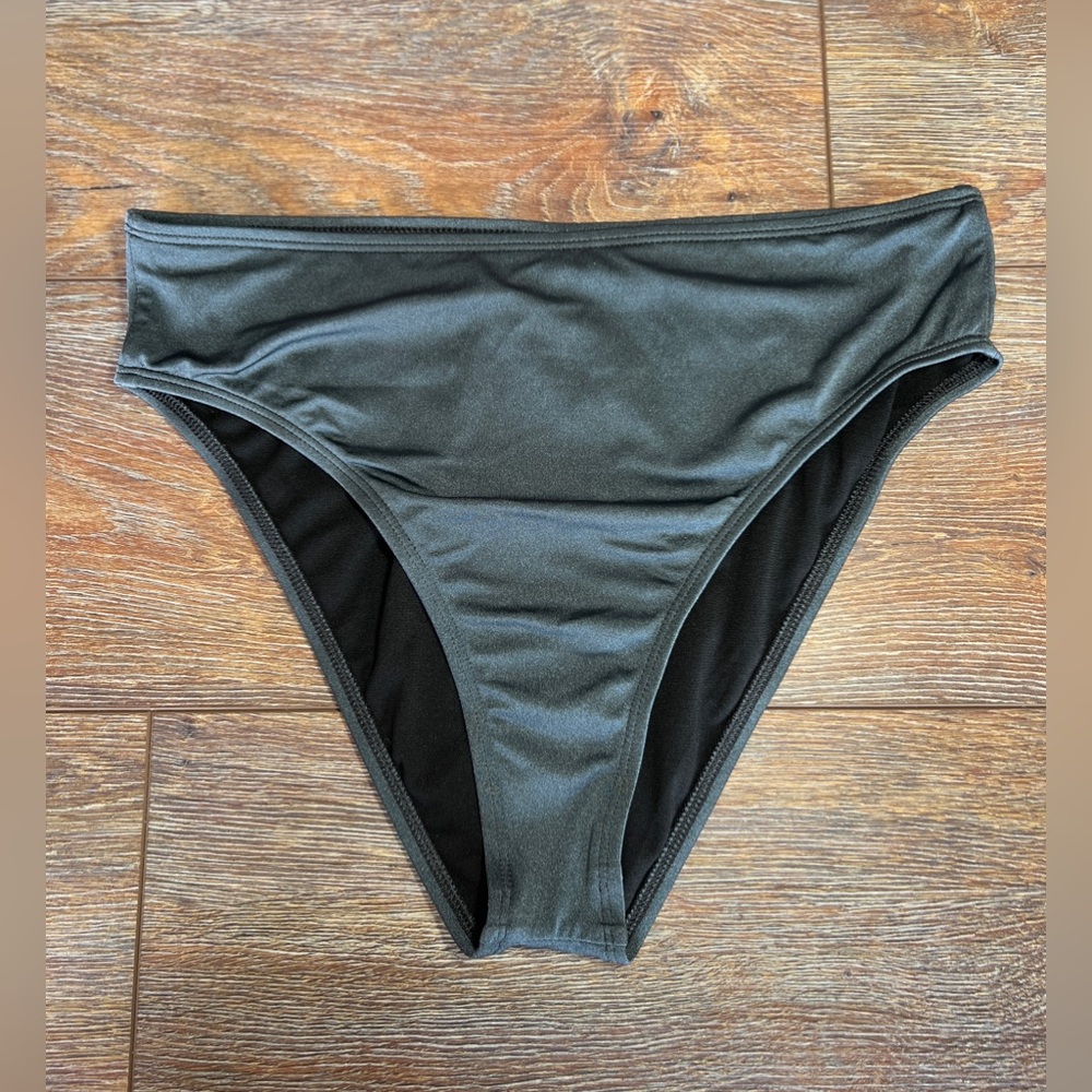 Leith Gray High Waist Bikini Bottom Size Large